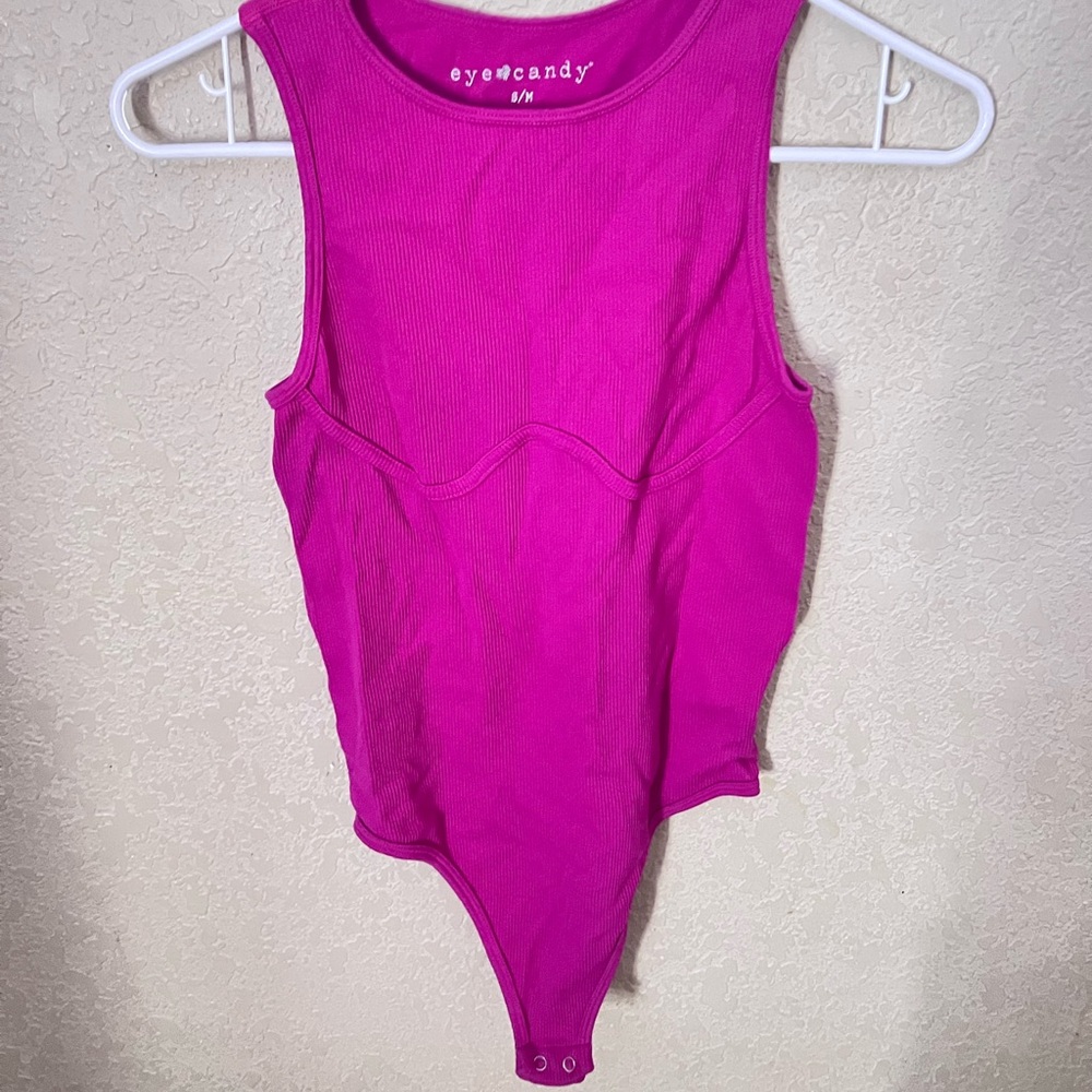 Eye Candy Pink Sleeveless Bodysuit
